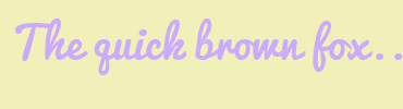 Image with Font Color CBABFF and Background Color F0F0B8